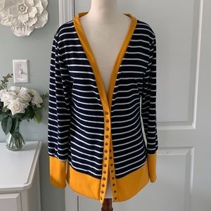Striped Button Down Cardigan